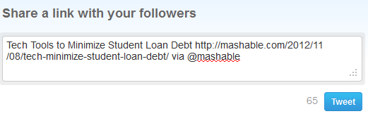 Mashable Share a Link with Your Followers Mashable Share a Link with Your Followers