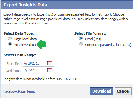 Facebook Export Insights Facebook Export Insights