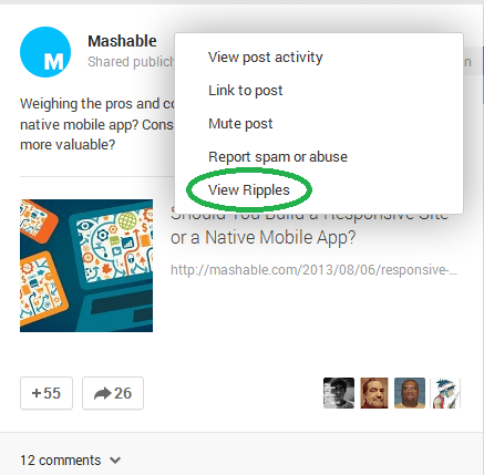 Google Plus Ripples Mashable 2 Google Plus Ripples Mashable 2