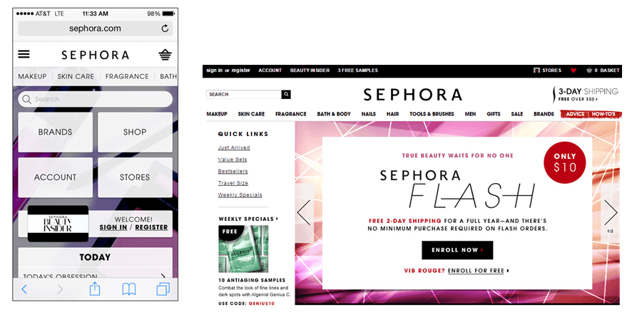 Sephora Mobile Site Sephora