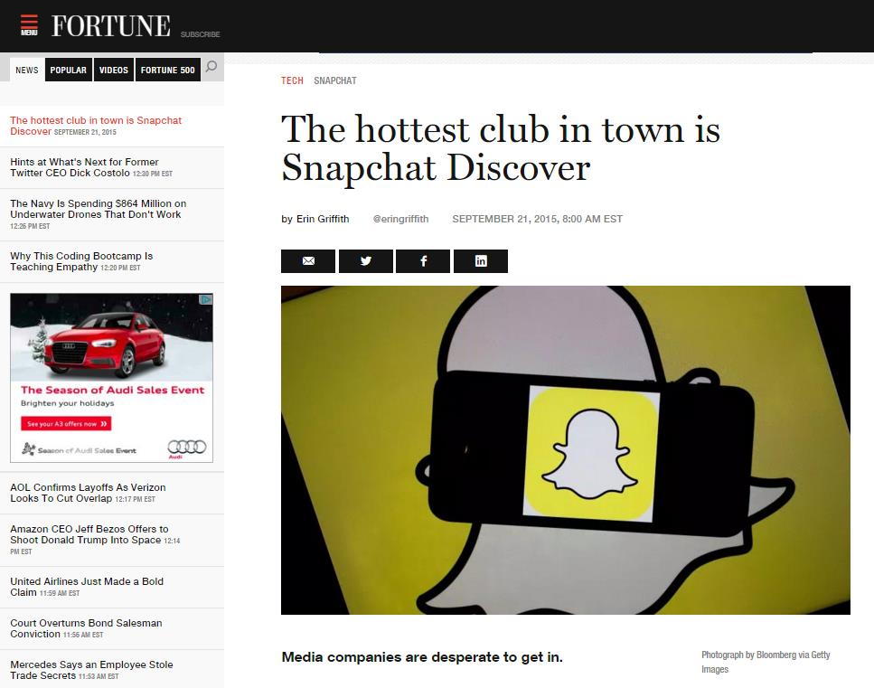 Click to Read This Article on Snapchat Discover Market in the Year You Live in Snapchat Discover