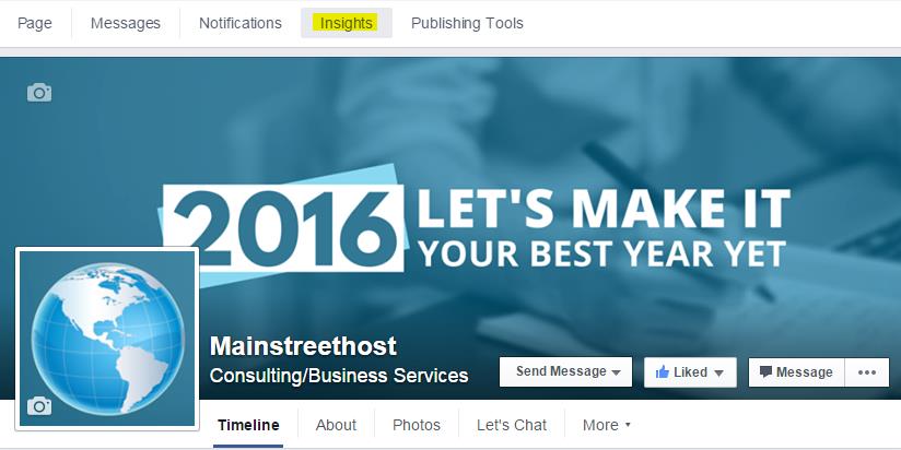 Find the Insights Tab Above Your Cover Photo Mainstreethost Facebook Insights