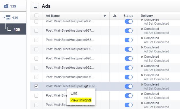 Find Power Editor Insights for Each Ad Mainstreethost Power Editor Insights