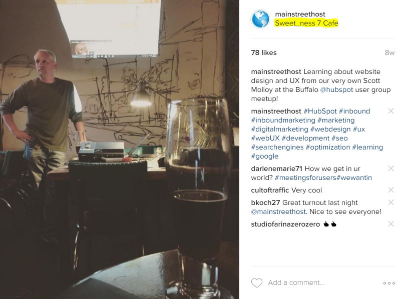 The Geotag on This Post Is Highlighted in Yellow Mainstreethost Instagram for Business Geotags