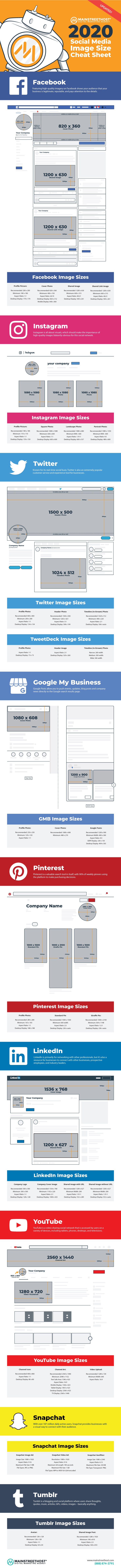 2020 Social Media Image Dimensions Cheat Sheet